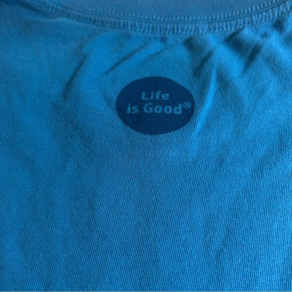 Life is Good Amigo Dog Crusher tee sz Medium Blue Unisex Cotton Peru - Picture 7 of 10